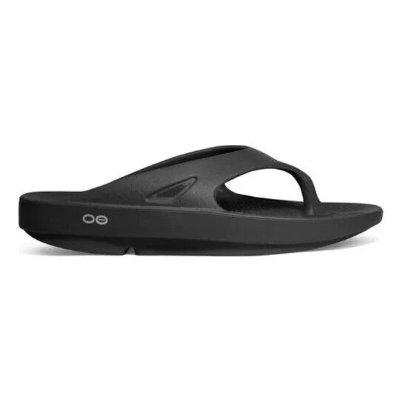 OOFOS OOriginal Flip Flops Unisex US 7W-5M Black Comfort Slip On Sandals OOF1 - Picture 10 of 10